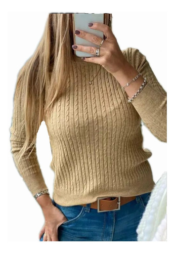 Sweater Media Polera Trenzado  Bremer Otoño/invierno Mujer
