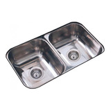 Pileta Bacha Doble De Cocina Johnson C28/18 Acero Inox P