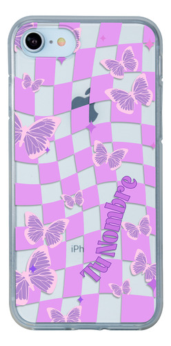 Funda Para iPhone Para Mujer Cuadros Mariposas Con Nombre