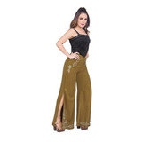 Hermoso Pantalón Color Tabaco, Con Bordados Cklass 990-56