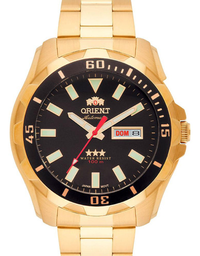 Relógio Masculino Automático Orient Dourado  469gp078f P1kx