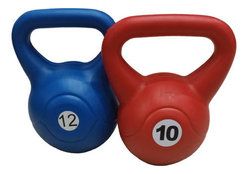 Kit Combo Pesas Rusas Kettlebel Pvc Combo 12-10kg Fitness 