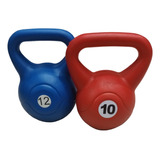 Kit Combo Pesas Rusas Kettlebel Pvc Combo 12-10kg Fitness 