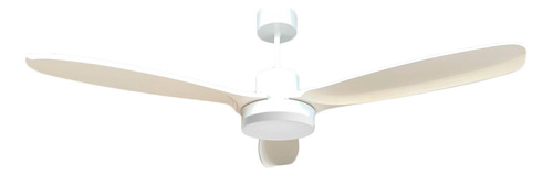 Vent De Techo Blanco 3 Palas Blanca Maciza + Plafon Led 18w