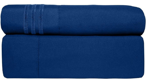Sábana Microfibra Premium Luxury - King Size - 8 Colores Color Azul Marino