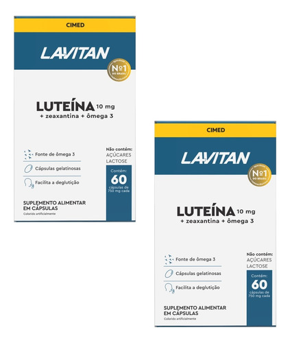 Kit 02un Suplemento Luteína Zeaxantina E Ômega 3 Lavitan 