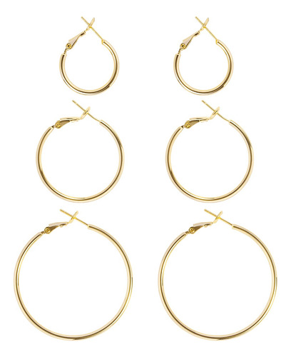 Aretes De Aro Grandes De Oro Para Mujer, Hipoalergenicos, De