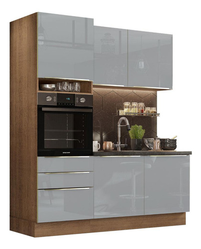 Madesa Gabinete Cocina Integral Compacta 180cm Lux Rús/gr 01