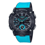 Reloj Casio Ga2000-1a2 Ga2000-1a2 G-shock Men's Blue/blac Color De La Correa Azul Color Del Bisel Acero Inoxidable Color Del Fondo Negro