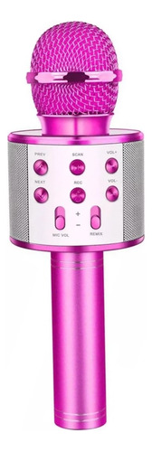 Microfone Para Karaokê Kids Sem Fio Spring Spk-015 Rosa
