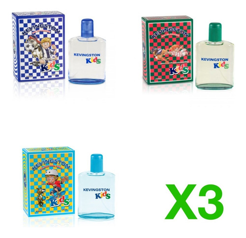 Pack Regalo X3 Perfumes Colonia Kevingston Kids X100 Ml 