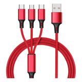 Cable Cargador Usb 3 En 1 Tipo-c / Micro Usb /para Lightning