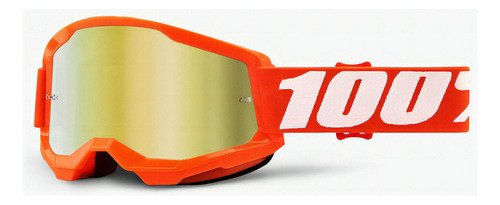 Goggles Motocross Mtb 100% Strata 2 Orange Bicicleta Color De La Lente Dorado Color Del Armazón Naranja