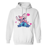 Sudadera Con Gorro Stich Y Novia Corazones Amor