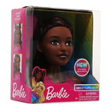 Barbie Mini Styling Head Diseño D Peinado Cabello Negro Rosa