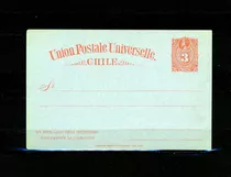 Tarjeta Postal Con Sello Impreso, 1884, Filatelia Chilena