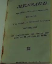 Mensage Del Senado Conservador Y Legislador De Chile