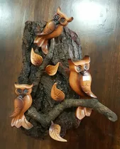 Búhos En Madera