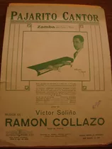 Partitura Pajarito Cantor Zamba  Soliño Collazo Canto Piano