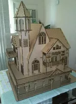 Casa De Bonecas Com Torre Mdf Cortado A Laser