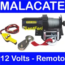 Malacate Electrico C/control Remoto 12 V 2000 Lbs 907 Kg K.