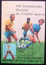 A7533 Brasil - Bloco Nº 70 Futebol México 86 Nnn