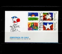 Sellos Postales De Chile. Democracia En Chile. Año 1990.