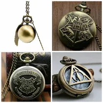 Reloj Harry Potter Snitch Reliquias Hogwarts Escudos Casas