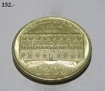 Italia 200 Liras Moneda Km135 Año 1990 En Aluminio Y Bronce 