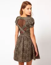 Vestido Fiesta Animal Print Corazon Importado Uk