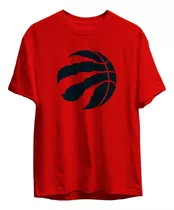 Remera Basket Nba Toronto Raptors Roja Logo Simple