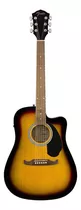 Guitarra Electroacústica Fender Alternative Fa-125ce Para Diestros Sunburst Nogal Brillante