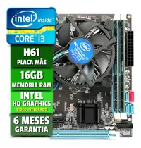 Kit Upgrade Intel I3 + Memoria 16gb Ddr3 + Placa Mae Lga1155