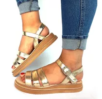 Sam123 Sandalias Vip Eco Cuero Talles Grandes Alix Oro