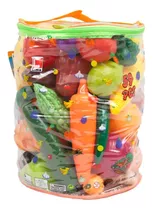 Frutas Y Verduras Niños De Plástico 59 Piezas En Bolsa