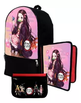 Mochila+ Funda Carpeta+ Cartu De Demon Slayer Nezuko #610