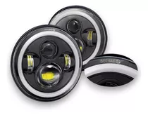 2 Faros Opticas Led Ojo De Angel 7 Pulgadas Jeep Ford A-vip