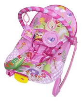 Cadeira Vibratória Musical Balanço Rosa Azul Até 18kg