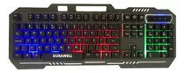 Teclado Gamer Durawell Dw-888 Qwerty Português Brasil Cor Preto Com Luz Rgb