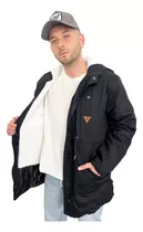 Customs Ba Campera Hombre Negra Gabardina X