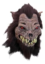 Máscara De Hombre Lobo Bestia Hound Disfraz Halloween Lobo Color Marrón