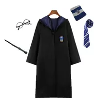 Capa Da Corvinal Harry Potter + Varinha Mágica+gravata+óculo