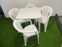 Juego Comedor Sillas Y Mesa Plasticos Duraplas