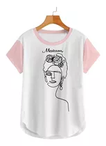 Playera/ Blusa Mujer Tema Muñequita Mexicana Espandex 