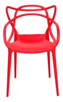 Cadeira De Jantar Top Chairs Top Chairs Allegra, Estrutura De Cor  Vermelho, 4 Unidades