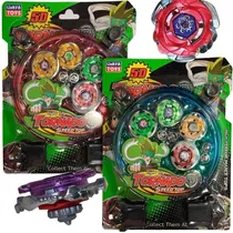 Kit 4 Beyblade Metal Fusion Led Tornado C/arena 2 Lançador