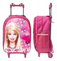 Mochila Escolar Rdm Escolar Rodinha Cor Rosa  Design Barbie 25l