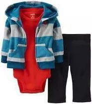 Carters Conjunto Body, Pantalón Y Campera Polar Bebé