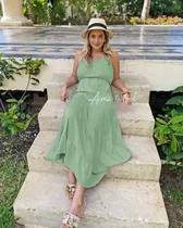 Vestido Tulum Lino Tiras Verano Boho Largo Arma Tu Look