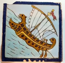 Antiguo Azulejo Mayólica Española De Colección Triana 7624